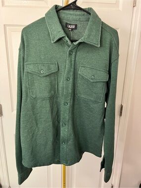 LAZER Men's Green Lightweight Shirt Jacket